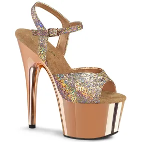 ADORE-709HM Metallic Rose Gold 7 Inch Stripper Heels