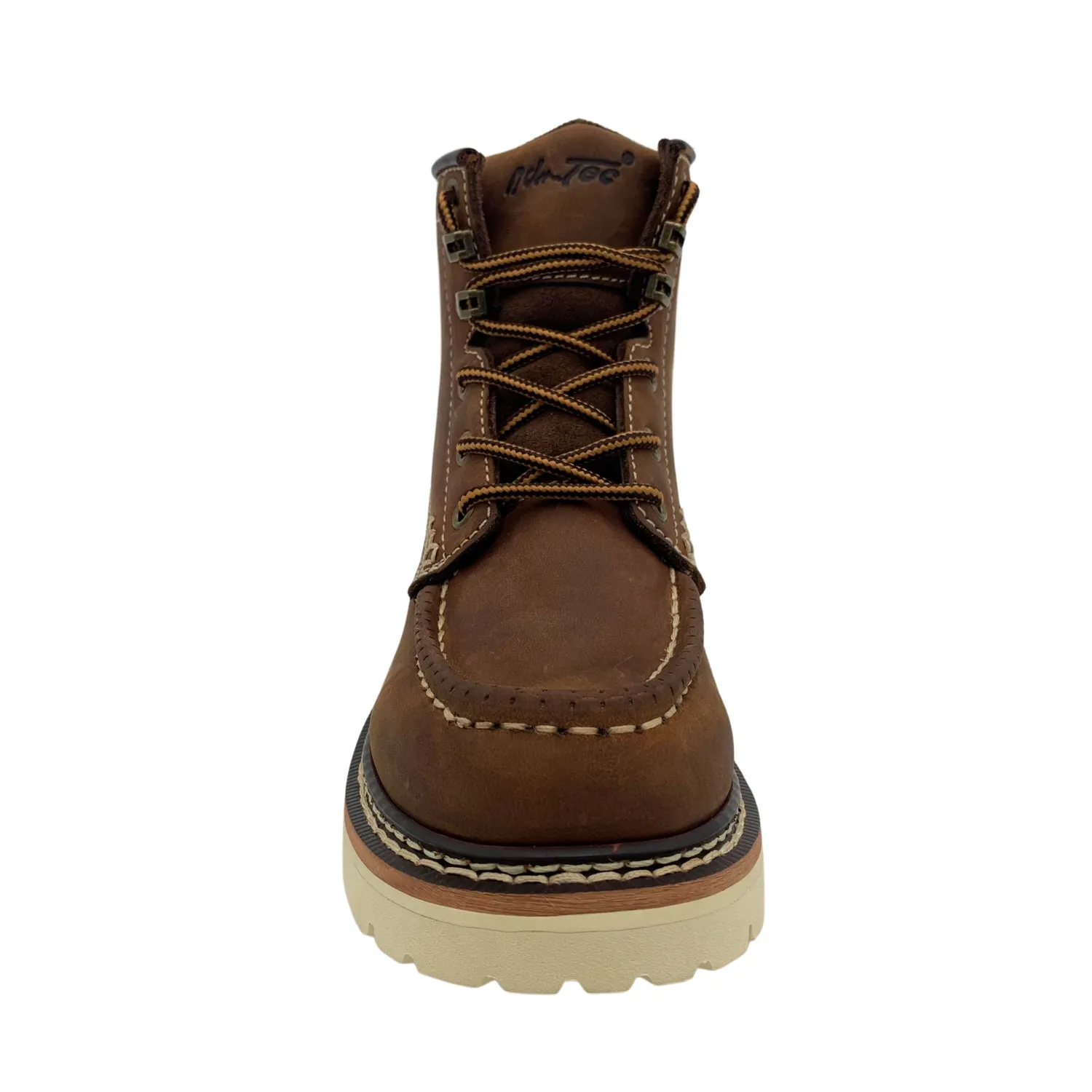 AdTec Womens Legacy 6in Moc-Toe Brown Leather Work Boots