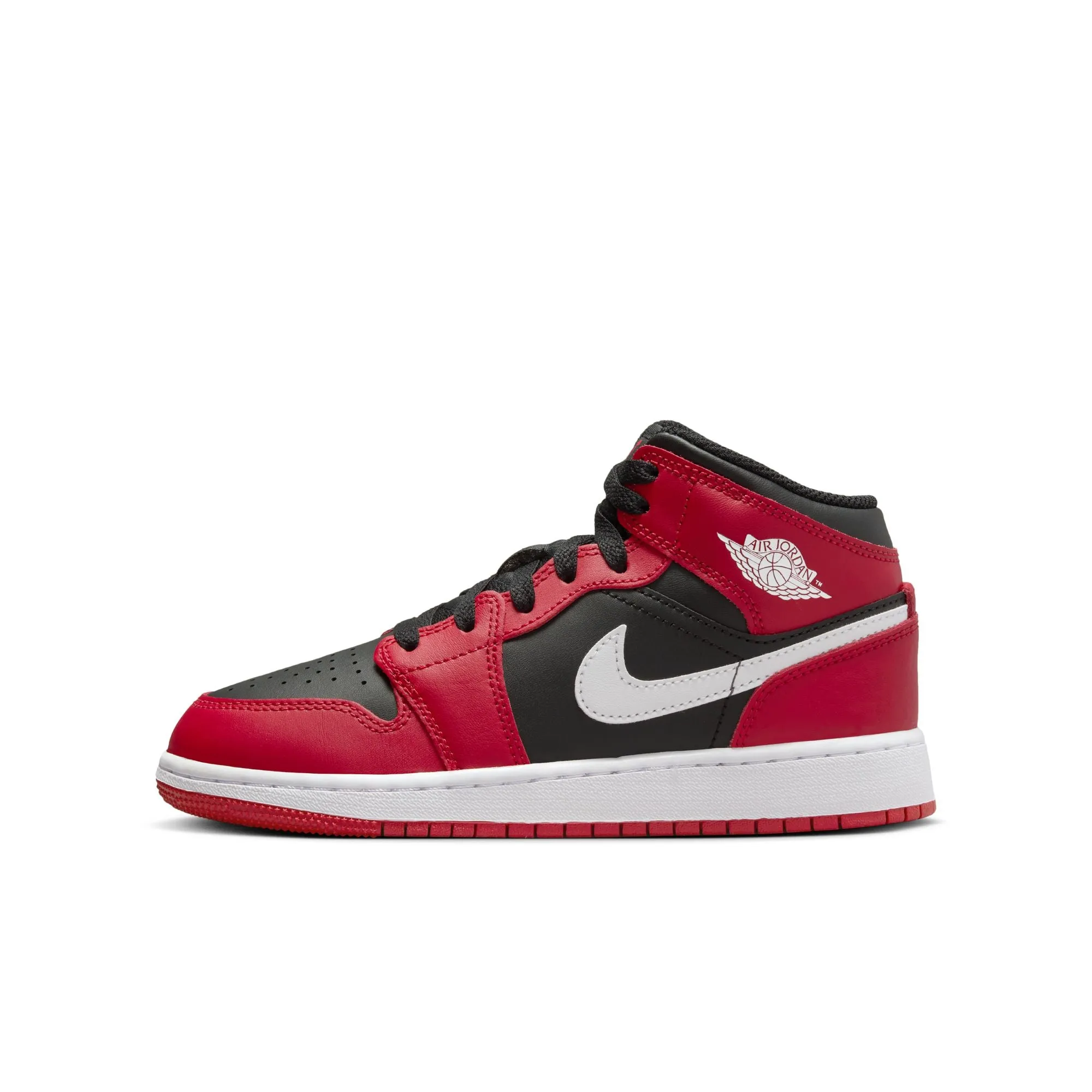 Air Jordan 1 Mid GS (Black/White/Gym Red)