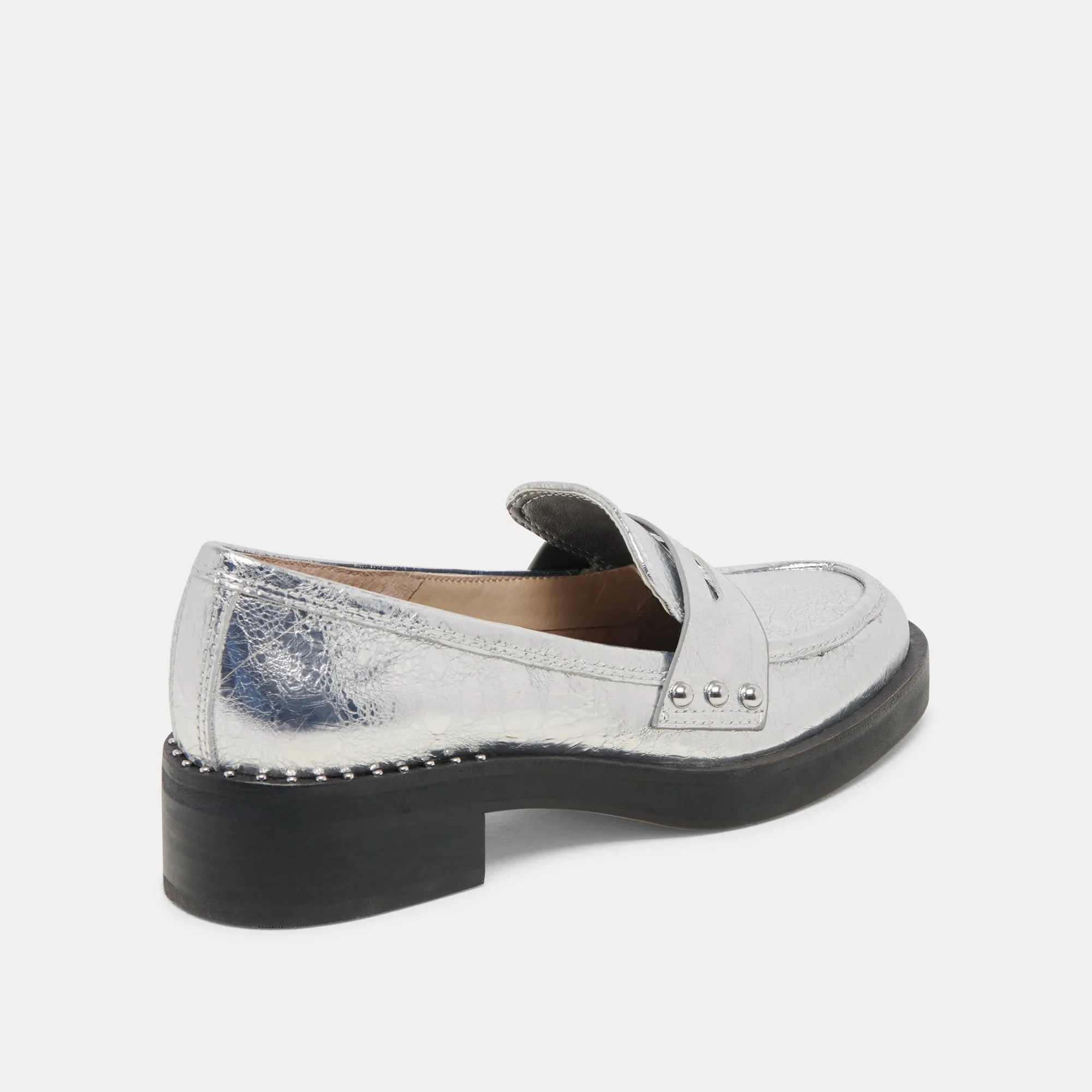 ALIANE LOAFERS SILVER DISTRESSED LEATHER