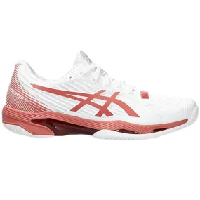 Asics Solution Speed FF 2 Womens Tennis Shoes - White/Light Garnet