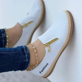 Classic Casual zip Pump Canva Shoes