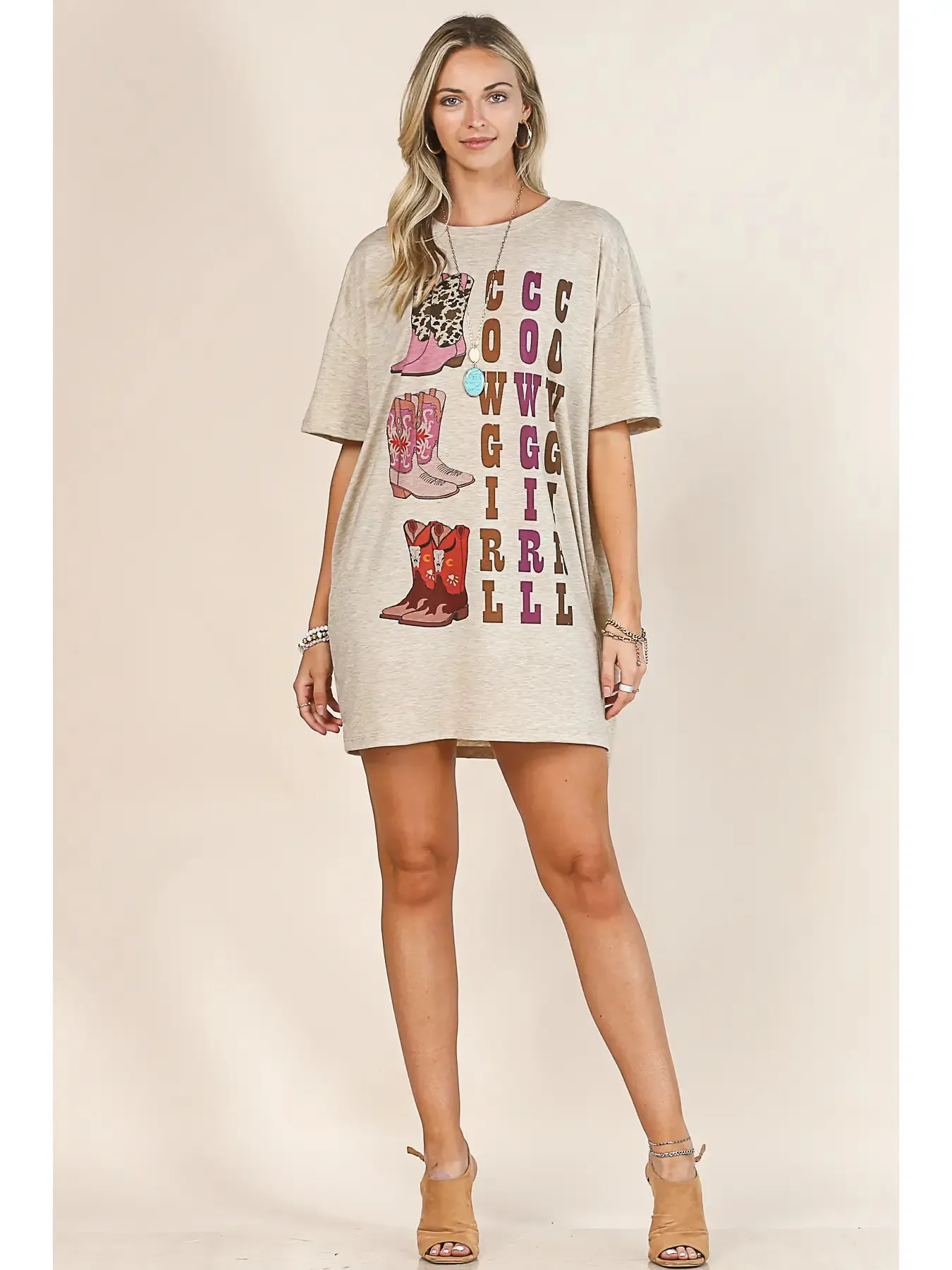 Cowgirl Boots T-Shirt Dress