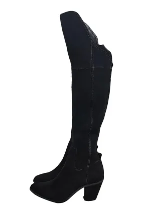 FREE PEOPLE FR X FP Black Suede Over Knee Boots (US 5 | EU 36 | UK 3)