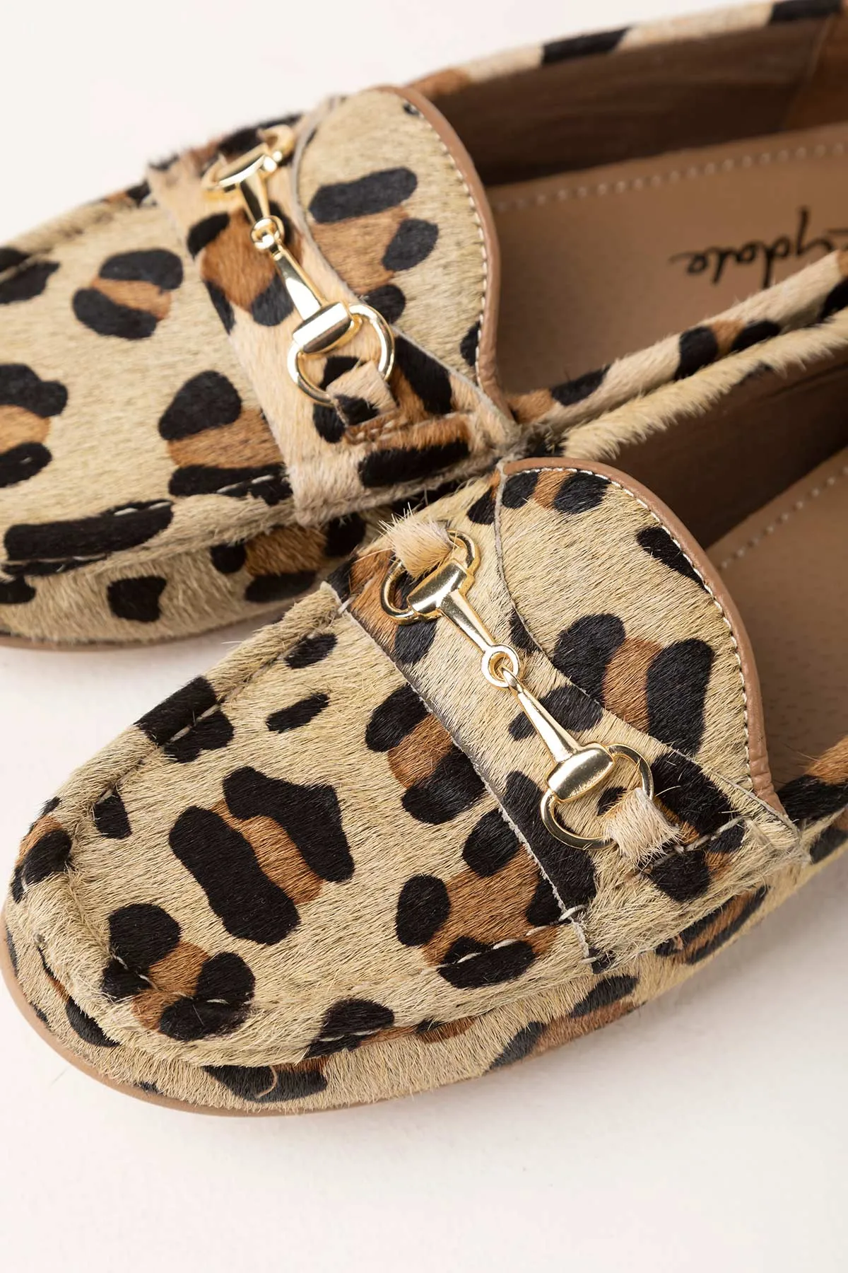 Ladies Leopard Print Loafers - Wrelton