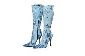 Roberto Cavalli - Vintage Denim Knee High Boots - IT 38 1/2