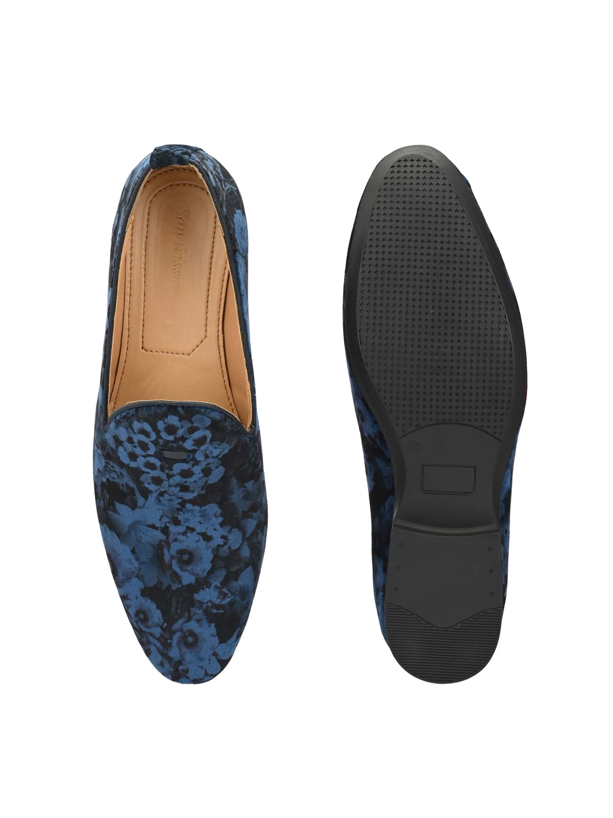 Royal Blue Flora Loafers